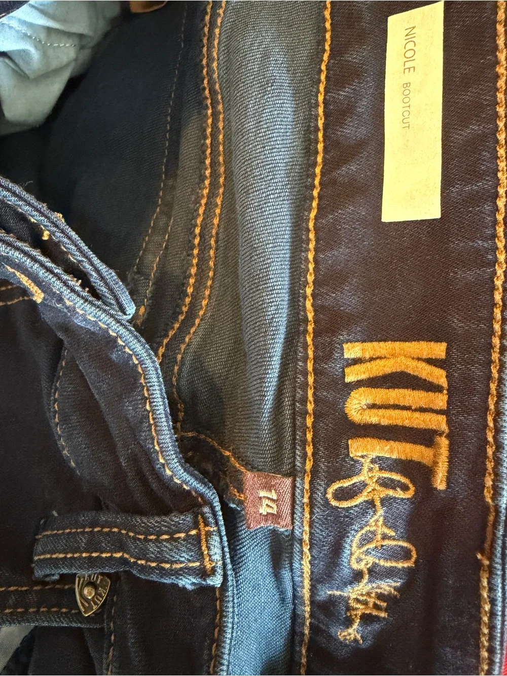 Kut from the Kloth Womens Size 14 Nicole Bootcut Dark Wash Jeans Inseam 33